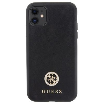 3. Guess Strass Metall Logo iPhone 11 / Xr 6.1" Hülle - Schwarz