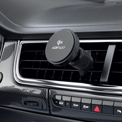 5. Acefast D33 Autohalterung mit Qi2 15W magnetischem Ladegerät für Lüftungsschlitze - Schwarz