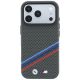 3. BMW M Quadrille Kevlar-Print, dreifarbige Linien & Metalllogo, MagSafe-Hülle für iPhone 18 Pro Max / 17 Pro Max – Dunkelgrau