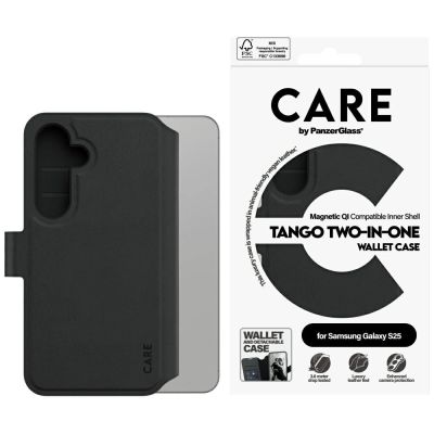 CARE by PanzerGlass Feature Tango 2in1 Wallet Case für Samsung Galaxy S25 – Schwarz