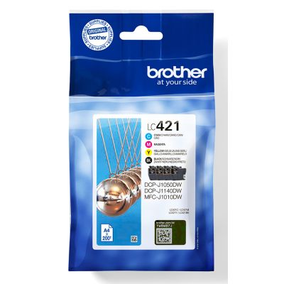 7. Brother LC-421VAL Tintenpatronen PagePack, 4 Stück, Original Standardreichweite, Schwarz, Cyan, Magenta, Gelb