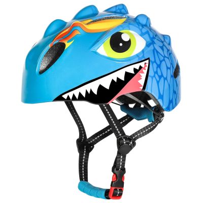 5. Wozinsky Kinderfahrradhelm, Drachenmuster, leicht, Größe S – Blau
