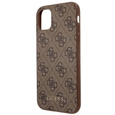 6. Guess 4G Metal Gold Logo Case für iPhone 11 / Xr 6.1" - Braun