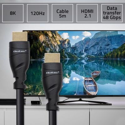 5. QOLTEC HDMI-KABEL V2.1 ULTRA HIGH SPEED 8K | 60HZ | 26AWG | GOLD