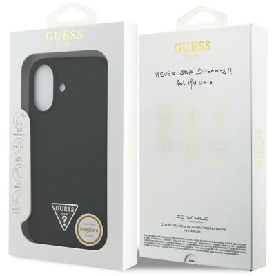 8. Guess Silikon Triangle Logo MagSafe Hülle für iPhone 17 - Schwarz