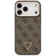 3. Guess 4G PU Dreieck-Logo & Standkamera Magsafe Hülle für iPhone 17 Pro Max - Braun