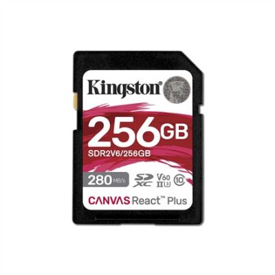 12. KINGSTON SDXC Canvas 256GB React Plus UHS-II 280R/150W U3 V60 für Full HD/4K