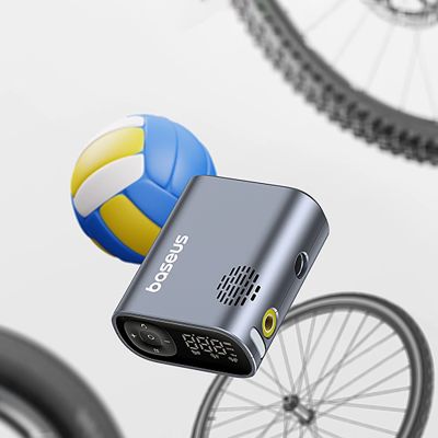 13. Baseus PrimeTrip Serie Elektrische Fahrradpumpe mit Digitalanzeige – Schwarz