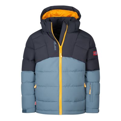 Trollkids Kids Gryllefjord Kinderwinterjacke mit Kapuze, gefüttert, wasserdicht, blau (365-620)