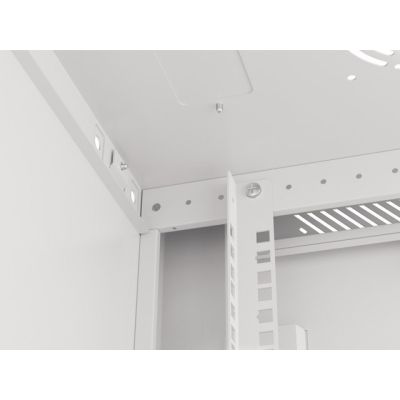 13. Rack-Einbauschrank, Wandmontage, 19" 9U, 600x450, grau, Metalltür, LANBERG (Flat Pack)
