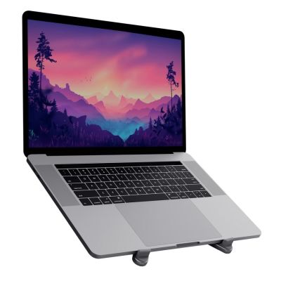 4. Vertrauen Sie dem faltbaren grauen Laptopständer von MACY aus Metall.