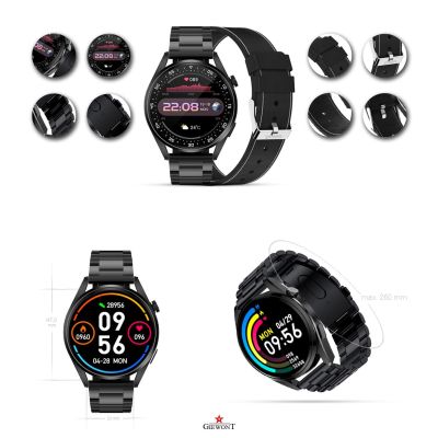 2. GIEWONT Vertex SmartCall GW450-2 Carbon/Carbon Leder Smartwatch
