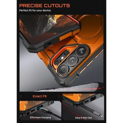 7. Supcase UB Grip Mag MagSafe Hülle für Samsung Galaxy S26 Ultra – Orange und Schwarz