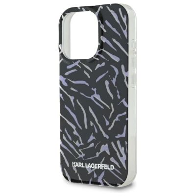 5. Karl Lagerfeld Zebra mit Kordelhülle für iPhone 16 Pro – Lila