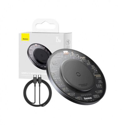 5. Baseus BS-W530 15W Induktionsladegerät + USB-C-Kabel – USB C 24W 1m – Schwarz