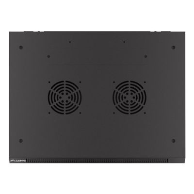 13. Wandregalschrank 19" 12U 600X450 SCHWARZ PERFORIERT TÜR LANBERG (FLAT PACK)