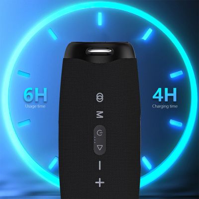 13. Dudao Y21Pro Kabelloser Lautsprecher mit RGB-Hintergrundbeleuchtung, Bluetooth 5.3 – Schwarz