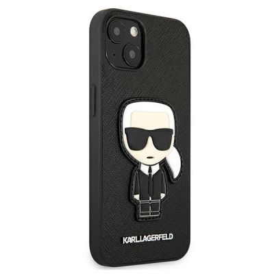 4. Karl Lagerfeld Saffiano Ikonik Karl's Patch Case für iPhone 13 mini - Schwarz