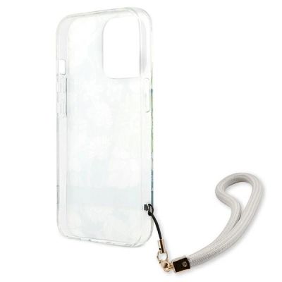 7. Guess GUHCP13LHFLSN iPhone 13 Pro / 13 6,1" grün/grünes Hardcase Flower Strap