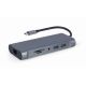 2. GEMBIRD MULTI-ADAPTER USB TYPE-C 7-IN-1 (USB-3.0-HUB + HDMI + VGA + PD + KARTENLESER + STEREO-AUDIO), GRAU