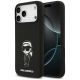 Karl Lagerfeld Silikonhülle mit Karl-Skizze und Logo (MagSafe) für iPhone 17 Pro Max – Schwarz