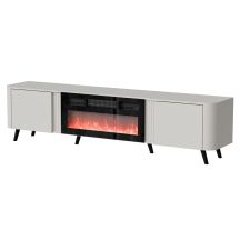 VOLARE TV-Schrank 200x39x49 Kaschmir + Kamin