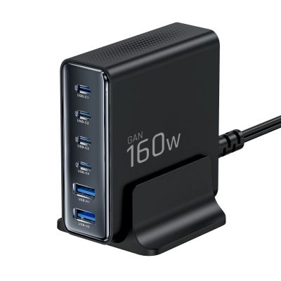 2. Tech-Protect DC160W-GAN 6-Port 160W Wandladegerät – Schwarz