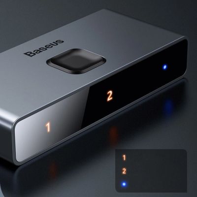 10. Baseus bidirektionaler Switch Splitter Switcher HDMI - 2x HDMI 4K / 30 Hz grau (CAHUB-BC0G)