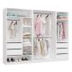2. Modularer Kleiderschrank OPENO SET 260/200 WEISS – Schubladen, Kleiderstangen und Regalböden, groß, fürs Schlafzimmer