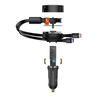 5. Autoladegerät 2in1 33W 2x USB C (männlich) Baseus Enjoyment - Schwarz