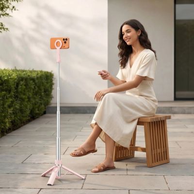 10. Tech-Protect L11S MagSafe Bluetooth-Selfie-Stick – Pink