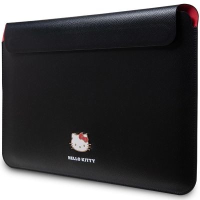 2. Hello Kitty PU-Metall-Logo-Hülle für einen 14-Zoll-Laptop – Schwarz