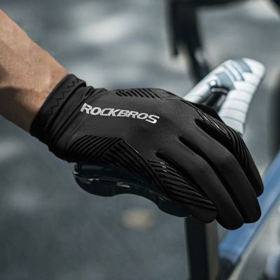 18. Rockbros Fahrradhandschuhe Frühling/Sommer/Herbst, Full, Größe: XXL - Schwarz