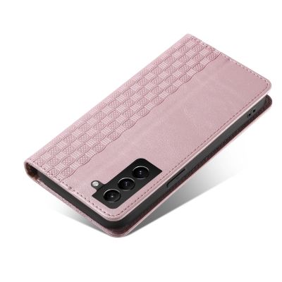 5. Magnetband-Hülle für Samsung Galaxy S22 + (S22 Plus) Tasche mit Geldbörse + Mini-Lanyard-Anhänger Pink