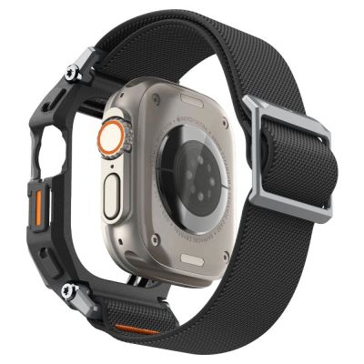 3. Spigen Lite Fit Pro Armband + Displayschutzfolie aus gehärtetem Glas für Apple Watch Ultra 49 mm – Schwarz