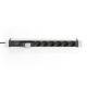 3. Digitus PDU 19" Rack-Steckdosenleiste, 6x Schuko, 2,0 m, 1x Unischuko-Stecker, 16 A, Leitungsschutzschalter, Aluminiumprofil