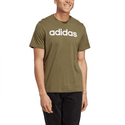 4. adidas Essentials Single Jersey Linear Logo-T-Shirt mit Stickerei M IC9280