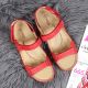 6. Rote Ledersandalen mit Klettverschluss W Helios 205