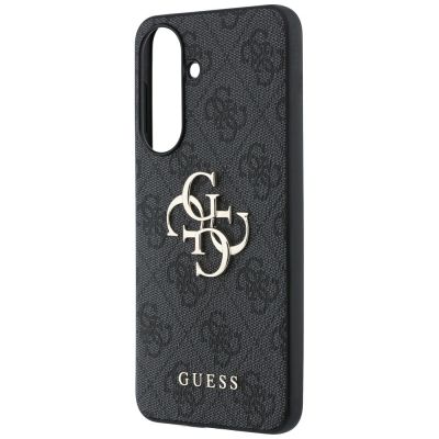 6. Guess Leder-Schutzhülle mit Metalllogo für Samsung Galaxy A37 5G – Schwarz