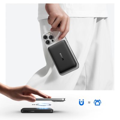 7. Baseus EnerFill FM12 10000mAh 22,5W Qi2 Powerbank MagSafe-kompatibel mit Baseus Simple USB-C 20V/3A 30cm Kabel - Schwarz
