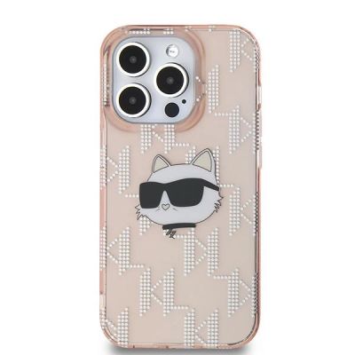 3. Karl Lagerfeld IML Choupette Head & Monogram Hülle für iPhone 14 Pro Max – Rosa
