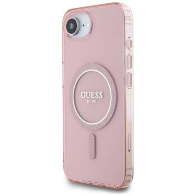 2. Guess IML Glitter Circle MagSafe Hülle für iPhone 16e - Pink