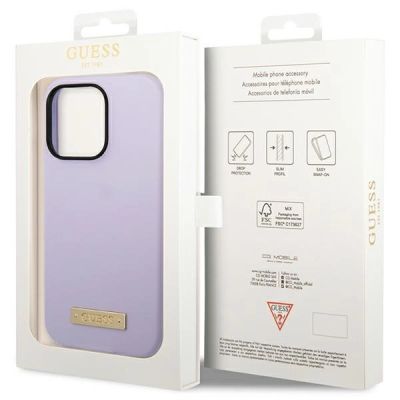 8. Guess GUHMP14LSBPLU iPhone 14 Pro 6,1" lila/lila Hartschale Silikon-Logoplatte MagSafe