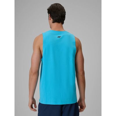 2. Ärmelloses Herren-T-Shirt mit Aufdruck, reguläre Passform, 4F 4FRSS26TSLEM366-10S