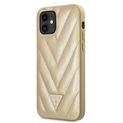 2. Guess GUHCP12SPUVQTMLBE iPhone 12 mini 5,4" Gold/Gold Hardcase V-Quilted Collection