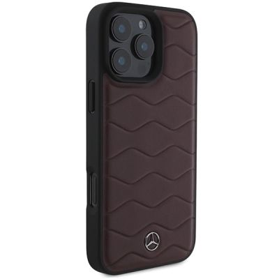 4. Mercedes MB Waves Lederhülle für iPhone 16 Pro Max – Rot
