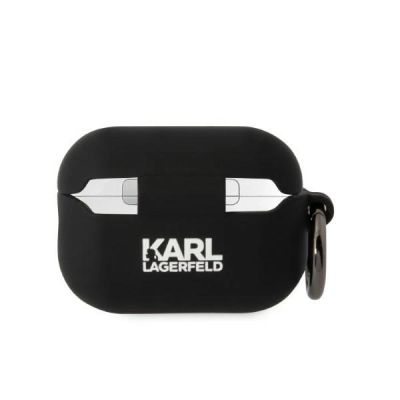 2. Karl Lagerfeld KLAP2RUNIKK AirPods Pro 2 Hülle schwarz/schwarz Silikon Karl Head 3D