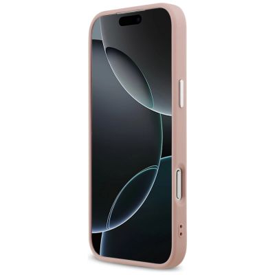 5. Guess Glitzer-Dreieck-Logo MagSafe Hülle für iPhone 17 Pro Max - Pink