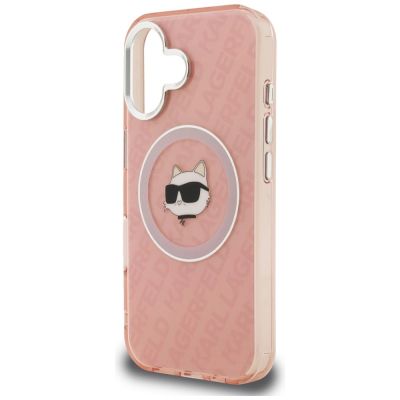 6. Karl Lagerfeld IML Choupette Head Logo MagSafe iPhone 16 Hülle - Pink