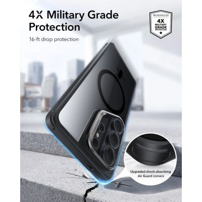 5. ESR Classic Hybrid Kickstand MagSafe Hülle für Samsung Galaxy S26 Ultra – Transparent Schwarz